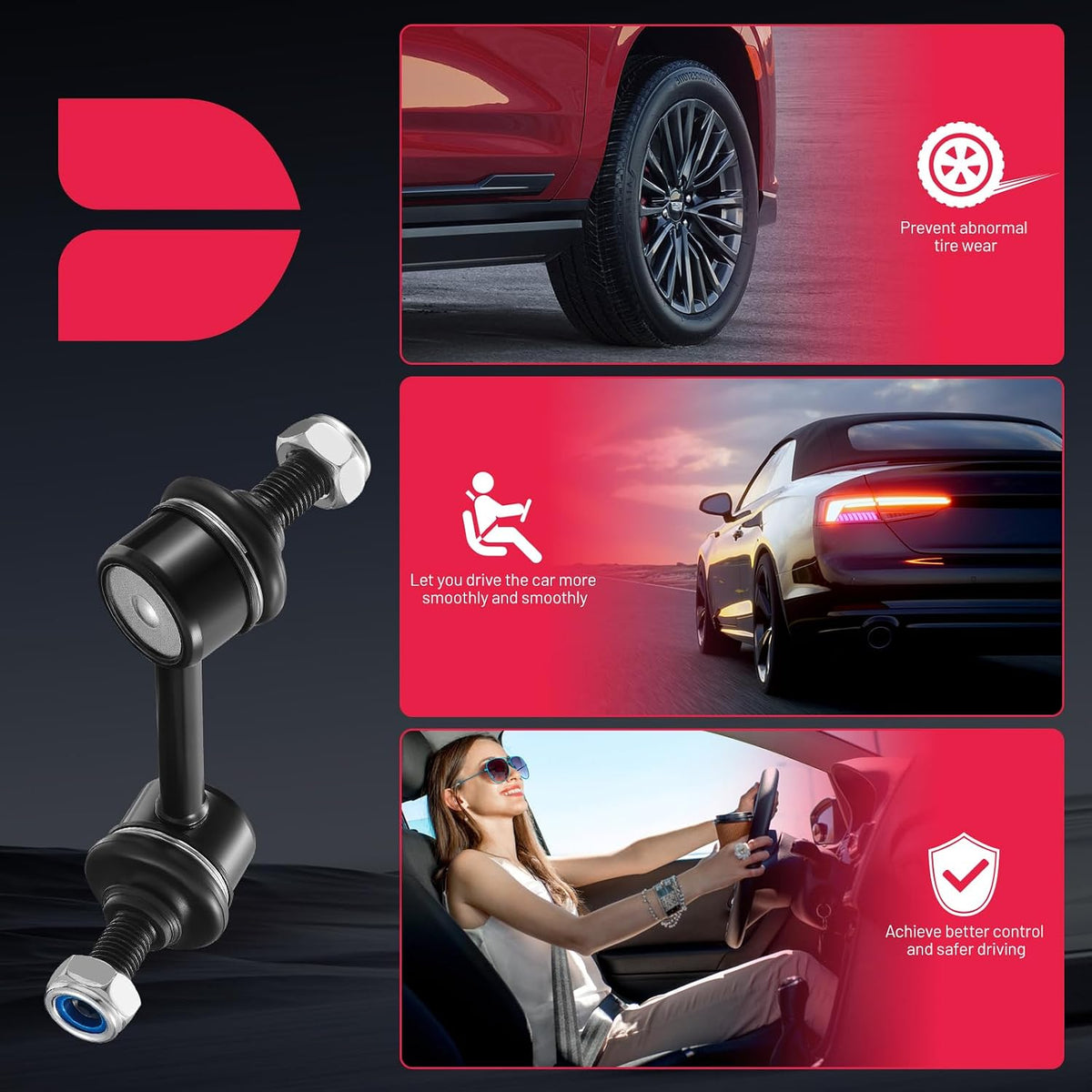 BDFHYK 2Pcs Sway Bar Links Stabilizer Bar Links Compatible with Acura TSX 2004-2014, Compatible with Honda Accord 2003-2012, Accord Crosstour 2010-2011, Replaces K90456
