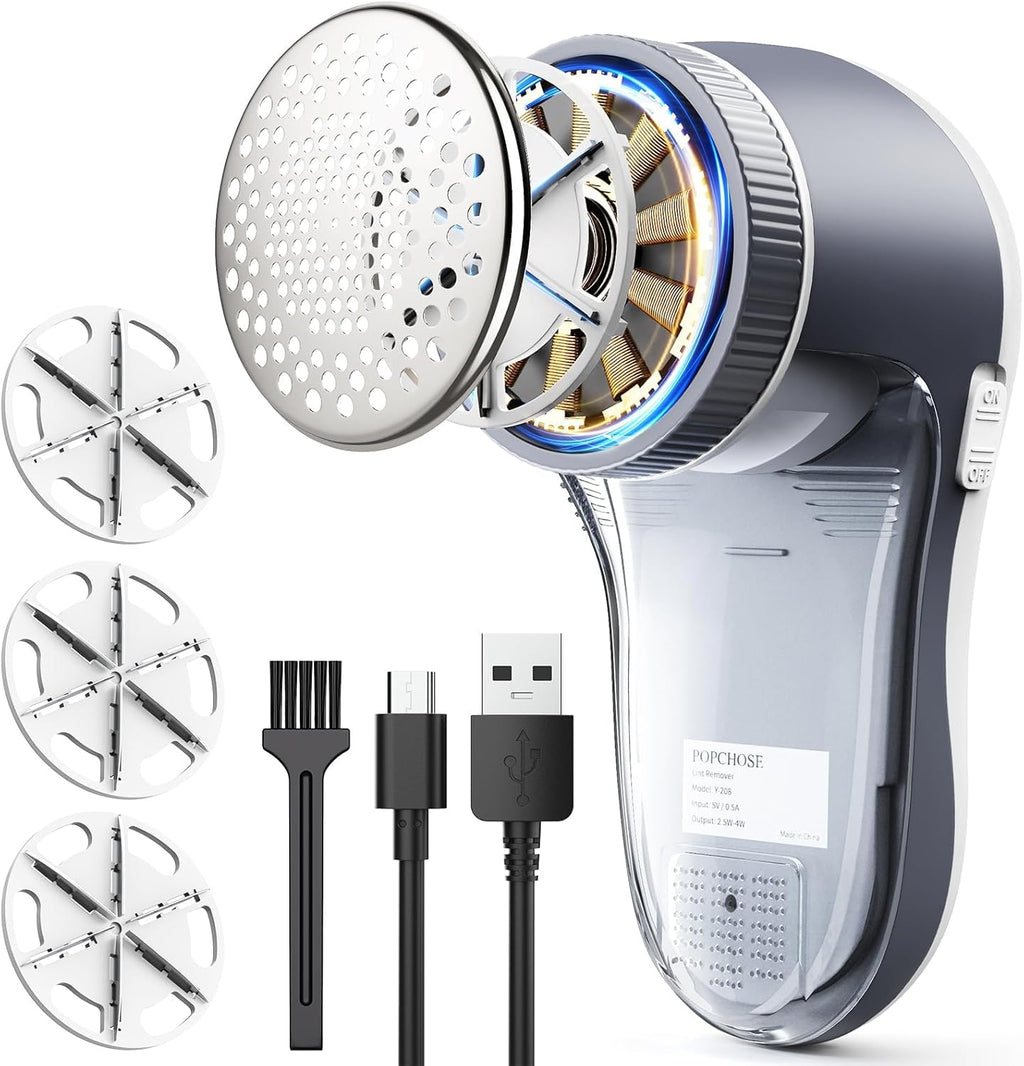 Fabric Shaver, Lint Shaver with 6-Leaf Blade, Rechargeable | Lint Remover with Type-C Fast Charing Port, Sweater