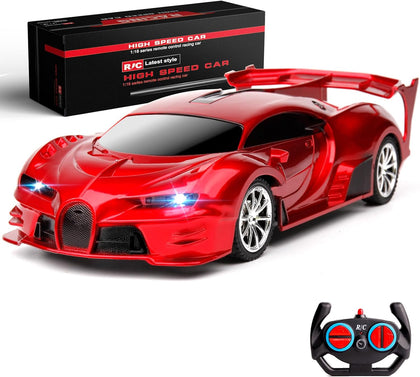Remote Control Car Rechargeable High Speed 1/18 RC Cars Toys for Boys Girls Vehicle Racing Hobby with Headlight