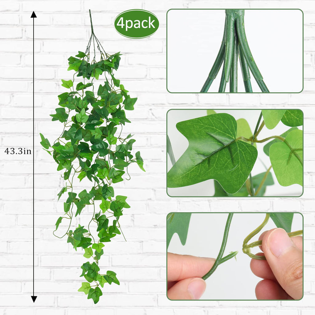 Fake Vines Artificial Hanging Ivy Vines Plants for Room Decor 4Pcs