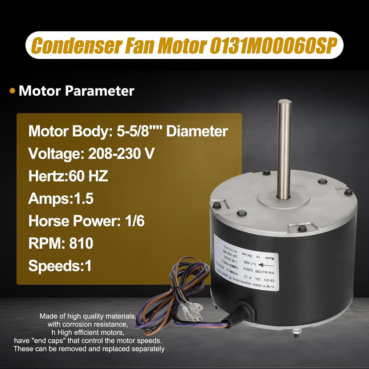 0131m00060SP Condenser Fan Motor, Replaces Goodman 0131M00060SP