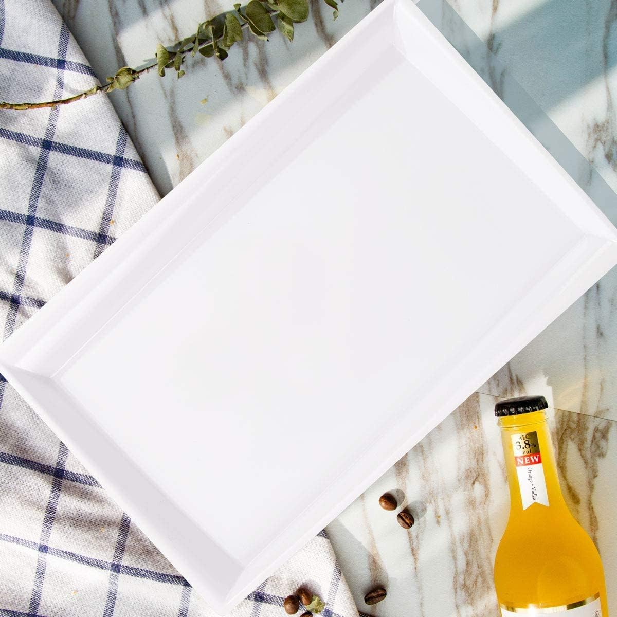 12 Pack White Plastic Serving Trays and Platters for Wedding