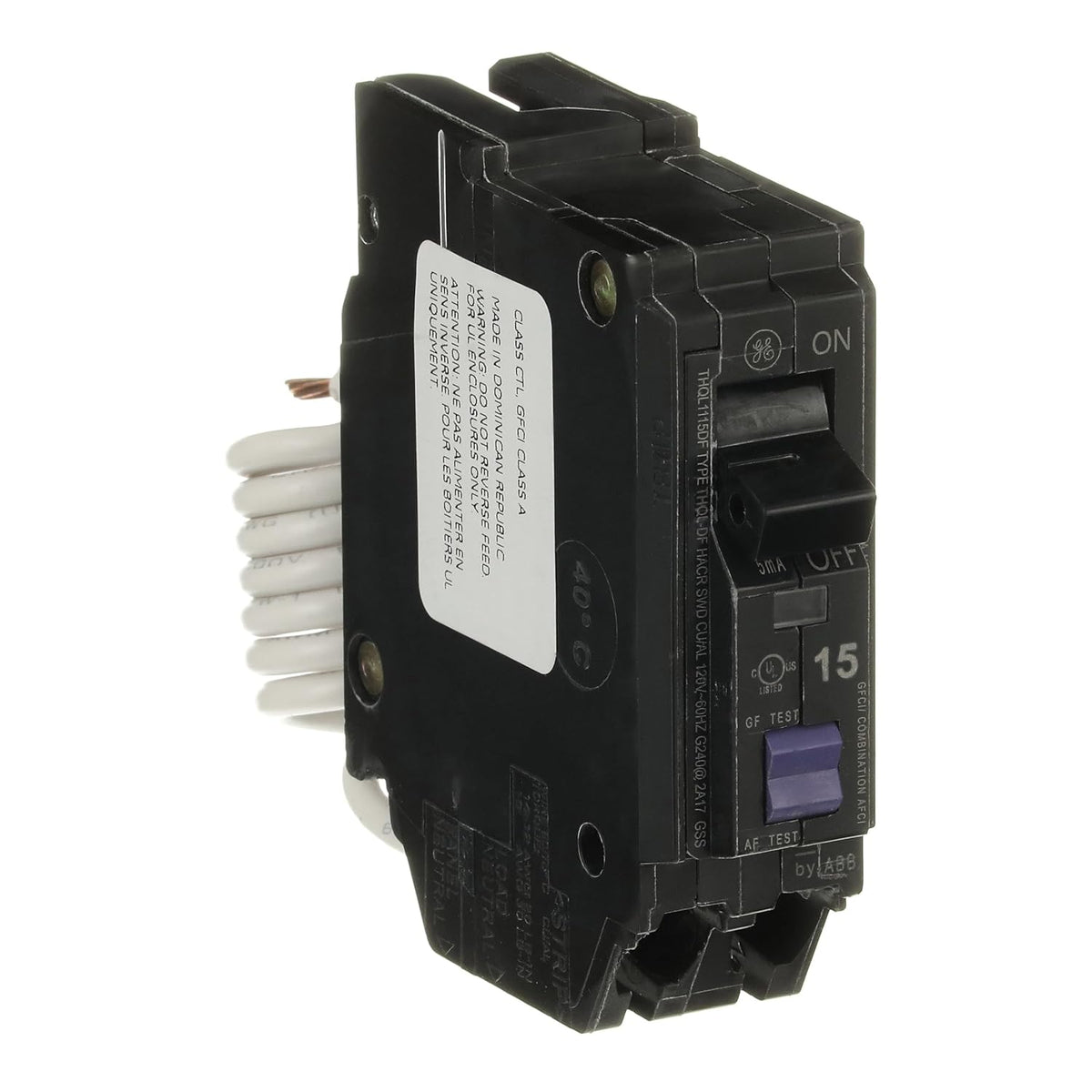 ABB 15A Single-Pole Dual Function Circuit Breaker, GFCI/AFCI