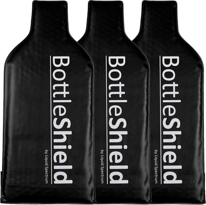 Bottle Shield Reusable Wine Protector Travel Bag (3-Pack) - Bubble Cushioning Wrap Suit - Unbreakable Bottle Sleeve