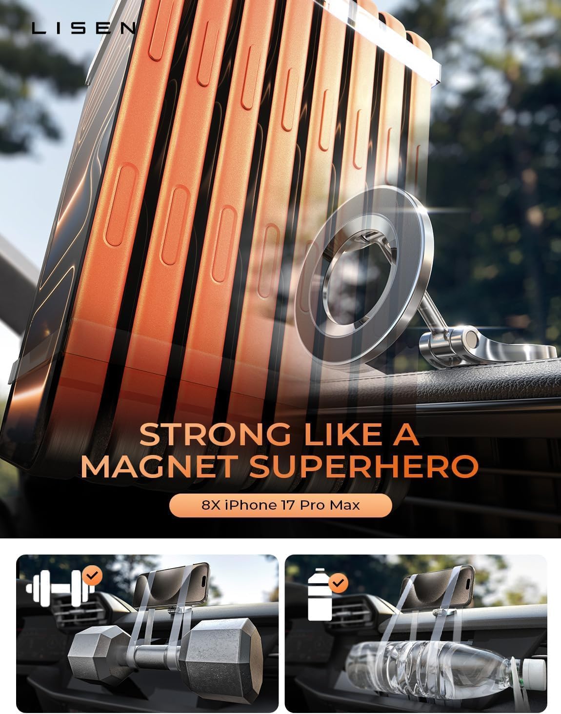 for MagSafe Car Mount for iPhone 17 Pro Max [24 Strong Magnets] Classic Magnetic Phone Holder for Car Dashboard