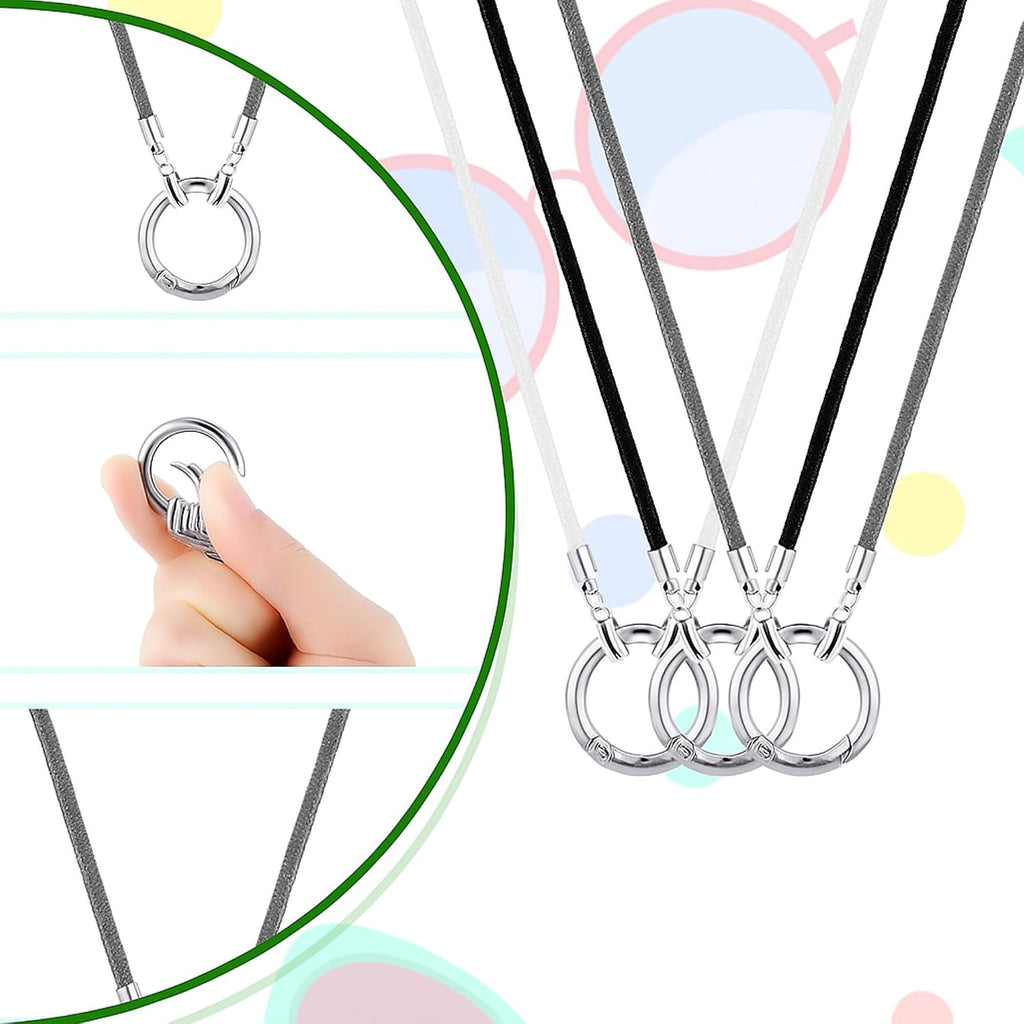 3 Pcs Eyeglass Holder Necklace Ring Glasses Holder Strap Chain Loop Ring Reading Sunglasses Necklace for Women Men
