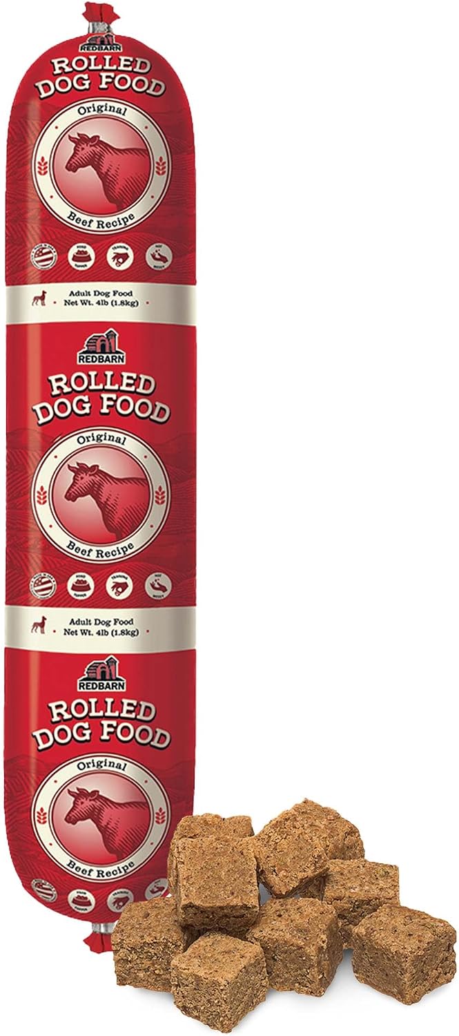 Redbarn Premium Semi-Moist Rolled Dog Food, Beef Recipe, 4 lb, 1 Count