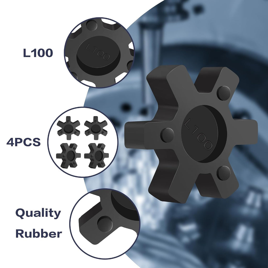 XIKE L100 NBR Rubber Spider for L-Jaw Coupling, 4-Pack