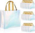 20 Pieces Glossy Reusable Grocery Bag, Blue Gift Bag with Handle