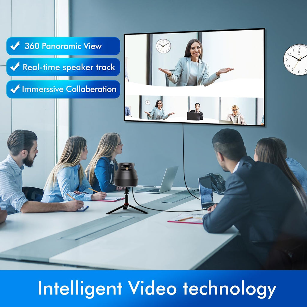 360 Conference Camera, Immersive Video Conference Experience, Both Overall and Speakers’ Close-up View, Conference