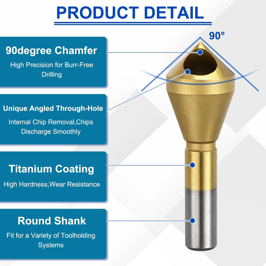Workkyma Countersink Drill Bit Titanium Chamfer Tool 10-15mm