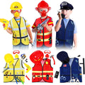 3 Sets Kids Dress up for Play Age 3-7 Years Old,dress up Costumes Vest Set Police,fireman and Worker for Toddler Kids