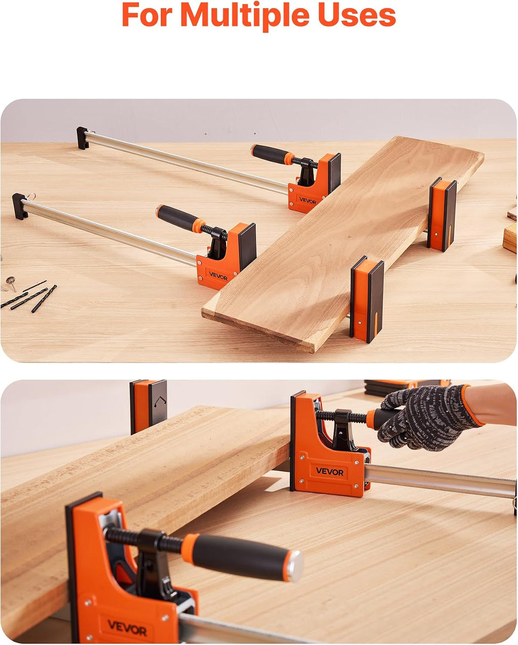 Bar Clamps for Woodworking, 2-Pack 30 inch Parallel Clamp Set, F-Clamp with 1500 lbs Load Limit, Even Pressure