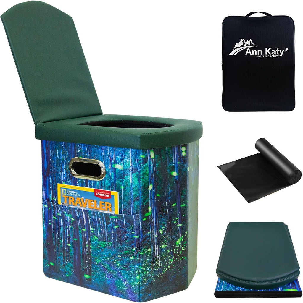 XL Portable Camping Toilet for Adults,Lightweight Folding Potty | Lightweight&Compact Potty with Lid for Adults and