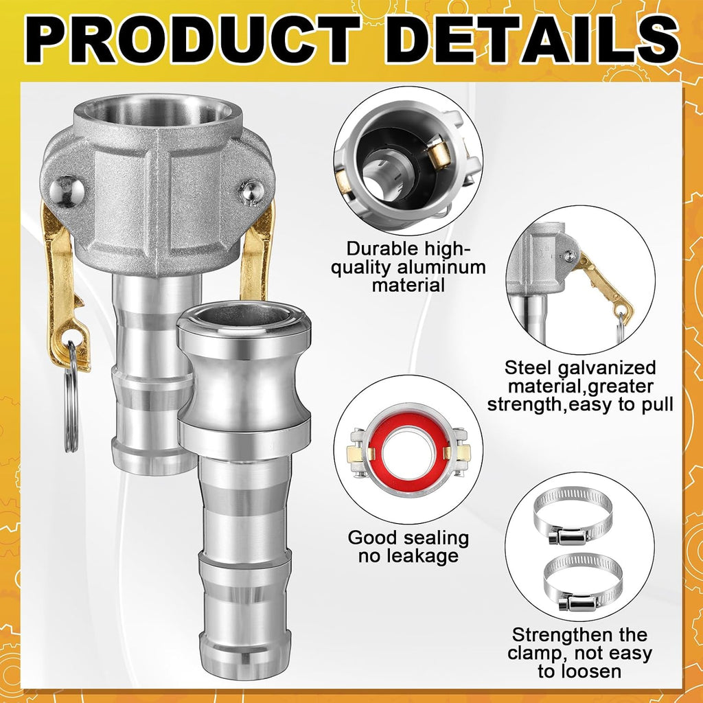 4 Set 1 Inch Camlock Fittings Type C&E