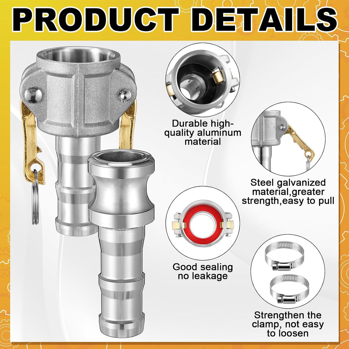 4 Set 1 Inch Camlock Fittings Type C&E