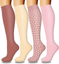 4 Pairs-Compression Socks for Women&Men Circulation-Best Support for Nurses,Running,Athletic