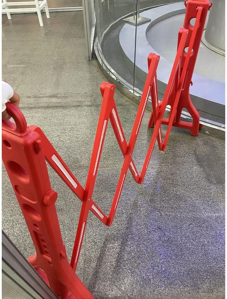Expandable Mobile Barricade, Folding Traffic Fence with Reflectors Flexible Crowd Control Barriers Guard Easily