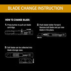 Dual Blade Safety Utility Knife Auto Retractable Box Cutter with Blade Storage, Extra 10 PCS Utility Blades & 10 PCS
