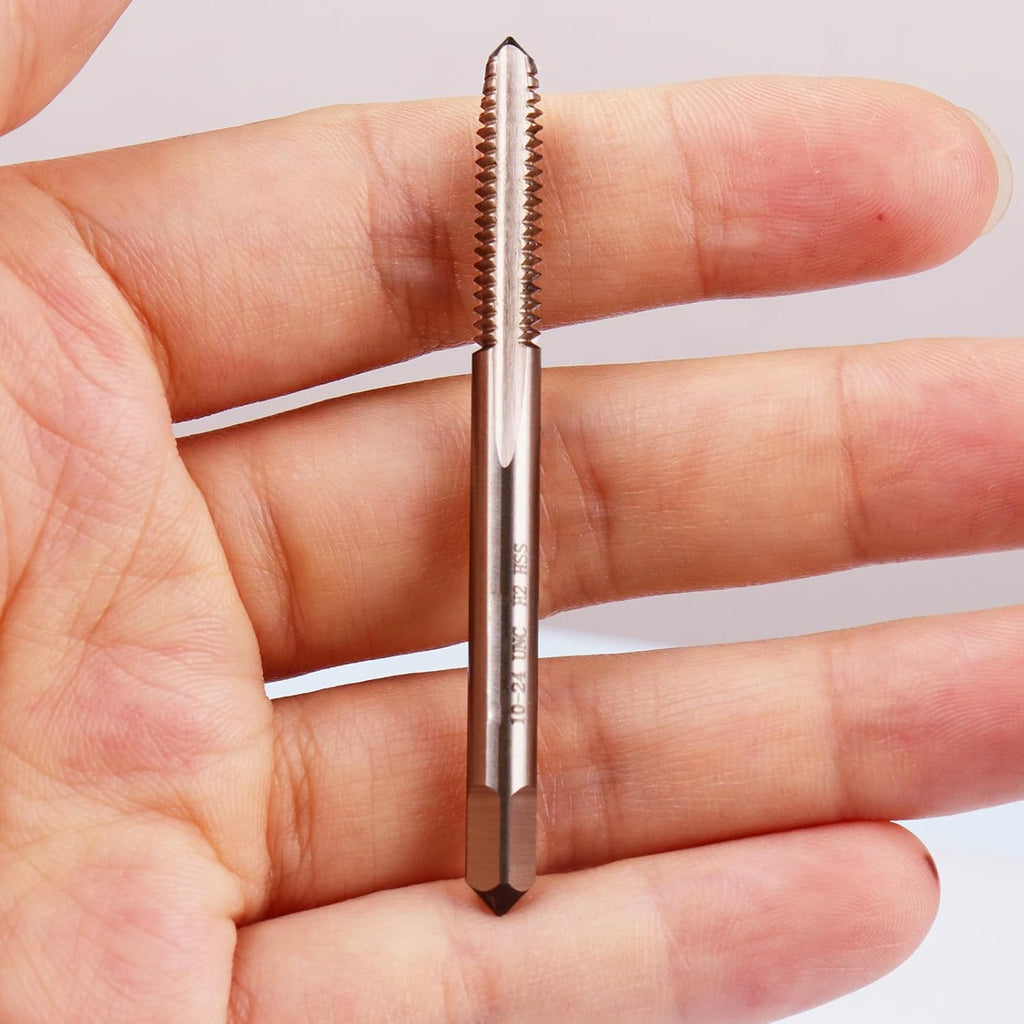 2pcs No 10-24 UNC Thread Tap Right Hand, M2 HSS 10 x 24 UNC Straight Fluted Machine Tap
