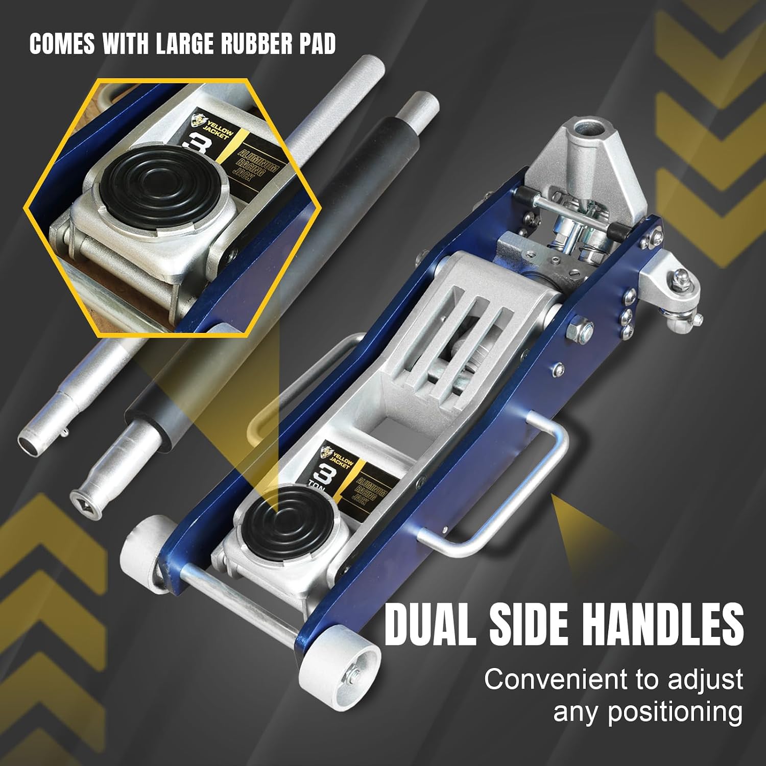 3 Ton Floor Jack Full Aluminum Ultra Lightweight Quick Rise Racing Floor Car Jack with Dual Pump Fast Lifting Low