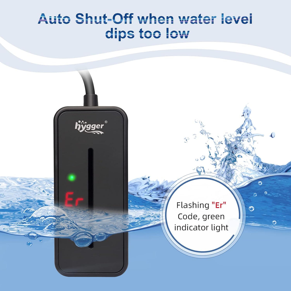 Small Submersible Aquarium Heater 100W Mini Betta Fish Tank Heater with LED Display Adjustable Temperature for 10-20