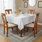 White Square Tablecloths 54x54 Inch Table Cloth, 2 Pack