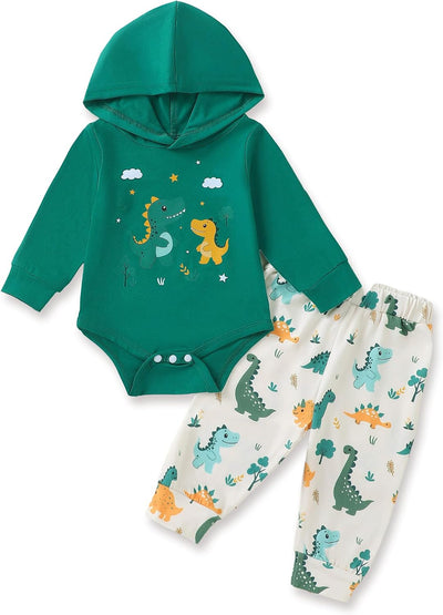 Baby Boy Clothes Newborn Infant Toddler Clothing Outfit Hooded Romper Pants 2 Piece Set Newborn 0 3 6 12 18 Months