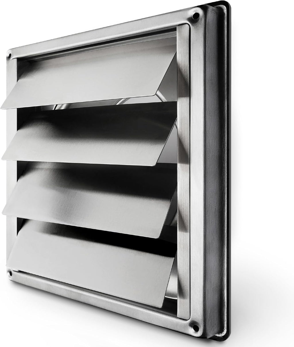 VKE 6" Inch Dryer Vent Cover – Outdoor Stainless Steel Grille with Moving Flaps – Fits Only with Metal Ducts for HVAC
