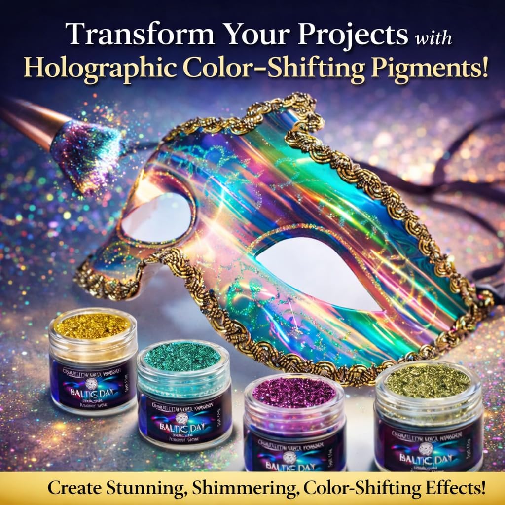 Chameleon Mica Powder, 8 Jars of Color Shift Mica Set - Epoxy Resin Color Pigment - Chameleon Powder Glitter