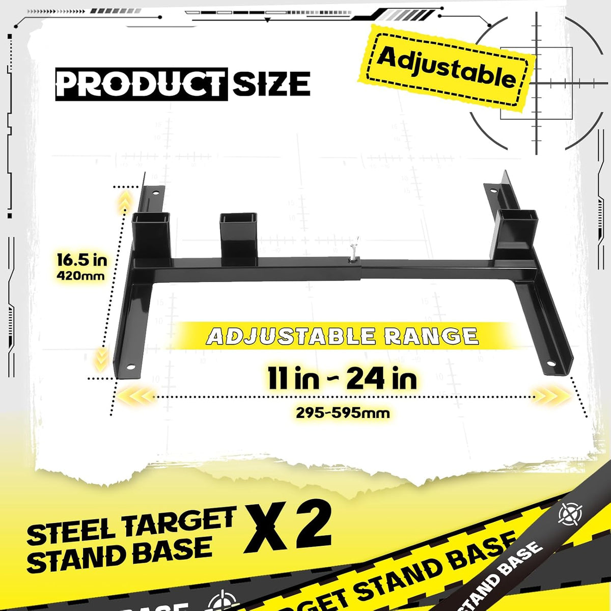 Adjustable Target Stand Base H-Shape Shooting Stands Outdoor Shooting Range Practice