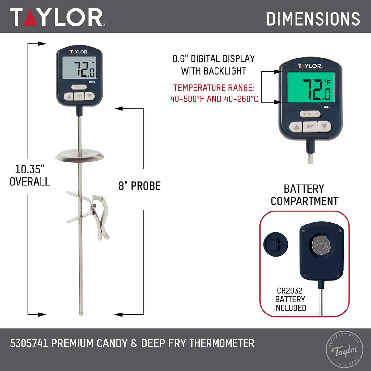 Digital Programmable Candy and Deep Fry Thermometer