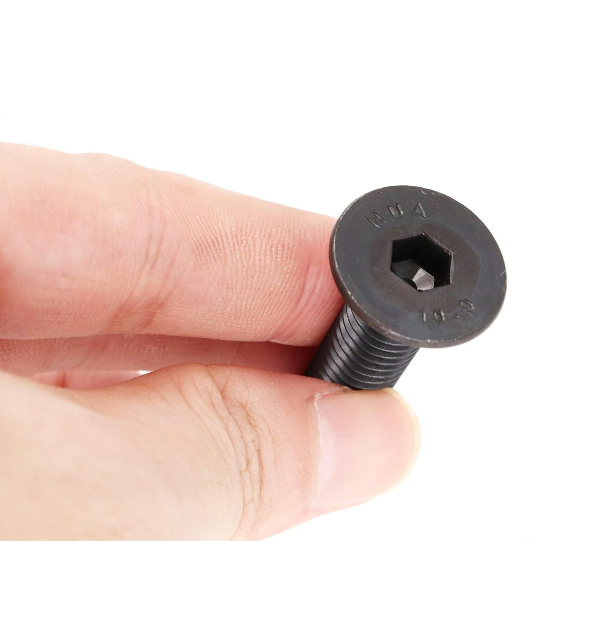 10pcs M10 x 50mm Black Flat Countersunk Head Hex Socket Cap Bolts 10.9 Grade Alloy Steel,Coarse Thread
