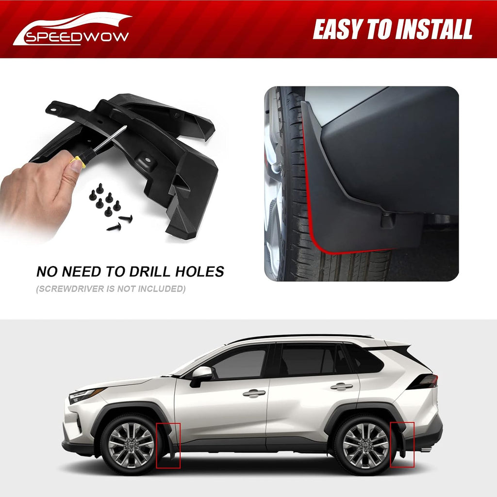 Mud Guards Front and Rear 4Piece Splash Guards Fender Fit for Toyota RAV-4 2019-2022.（No Drilling Required）