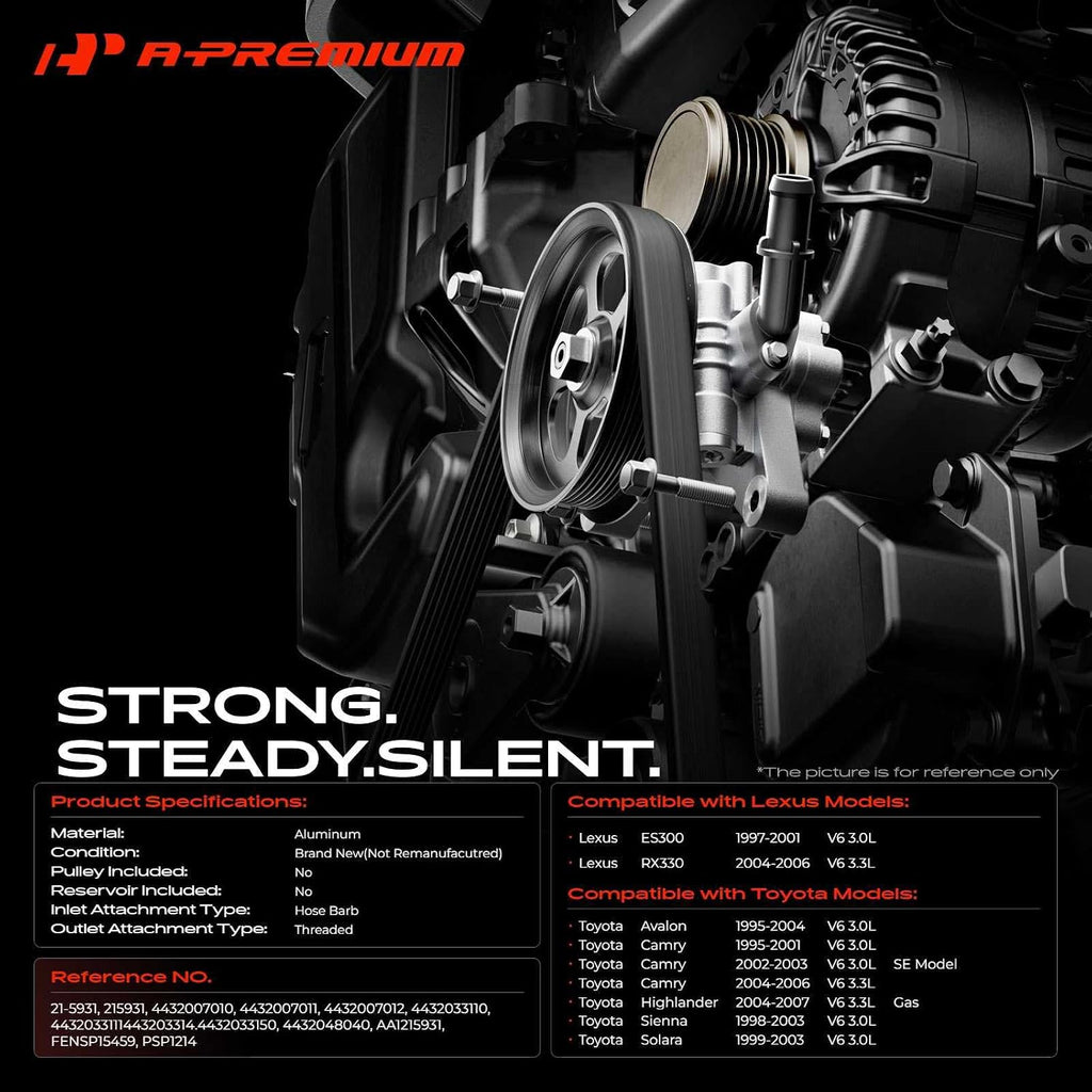 A-Premium Power Steering Pump Compatible with Toyota, Lexus