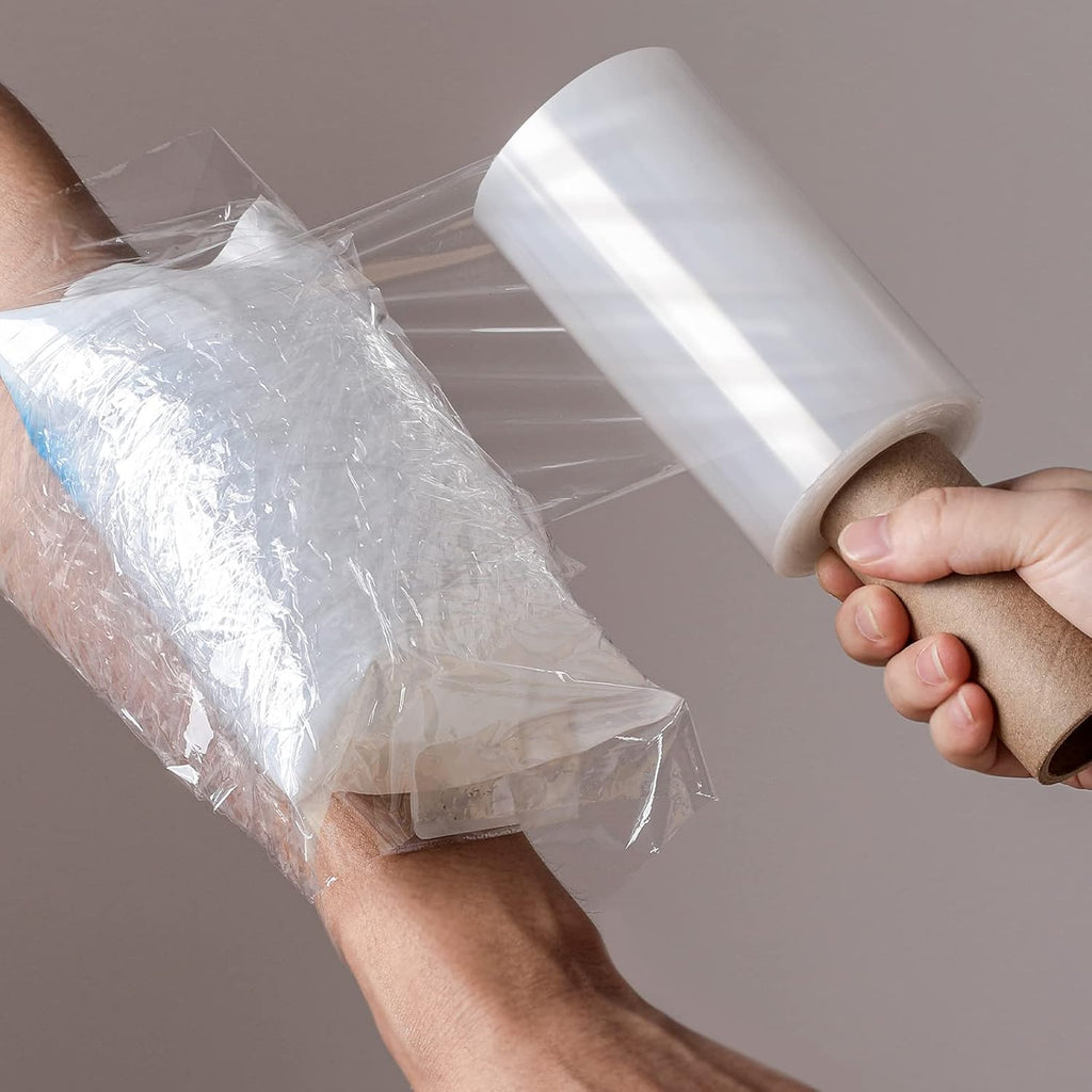 5" x 500ft Clear Stretch Wrap Film with Handle for Tattoo