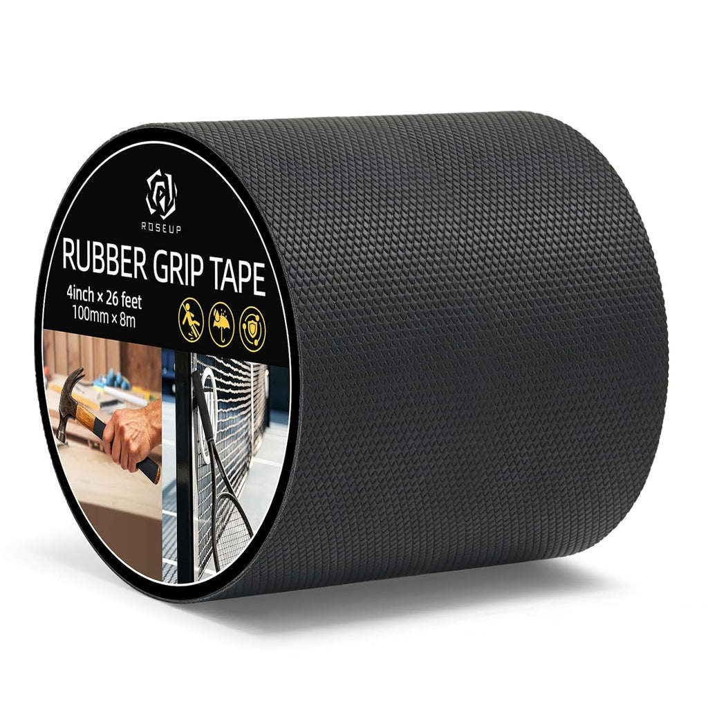 4 Inch x 26 FT Black Rubber Grip Tape