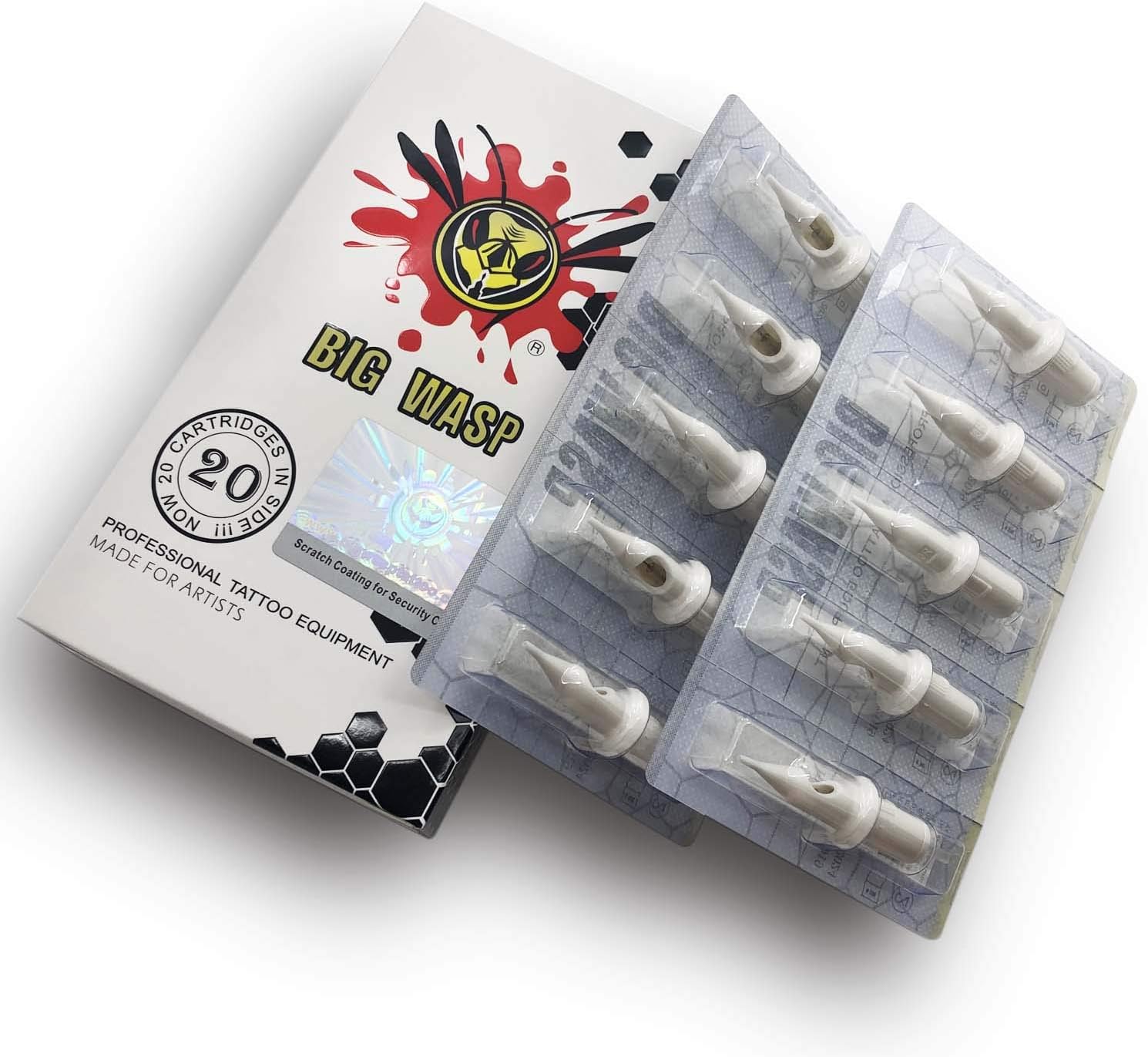 20Pcs Disposable 15RM 1015RM Tattoo Needle Cartridges Curved Magnum