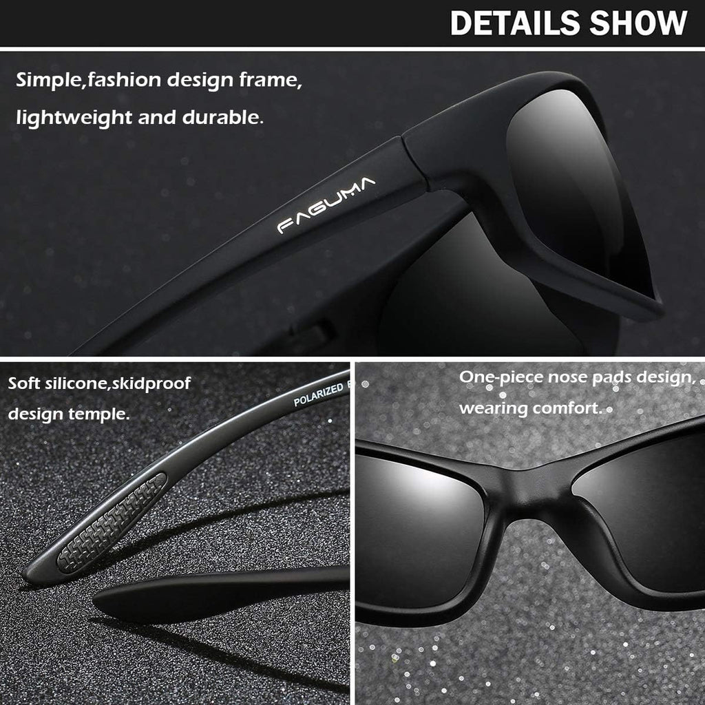 Polarized Sports Sunglasses For Men UV400 Protection | Cycling Driving Fishing