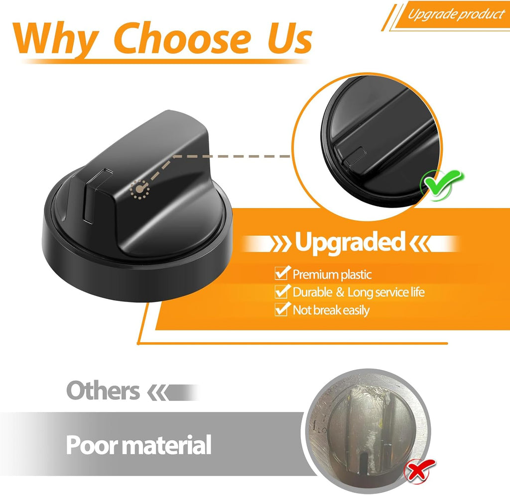 WB03X24904 191d8446 Stove Knobs Replacement for GE Electric Range Cooktop Knob General Electric Range Parts JB625RKSS