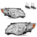 Headlights Assembly with Bulbs for 2009 2010 Toyota Corolla