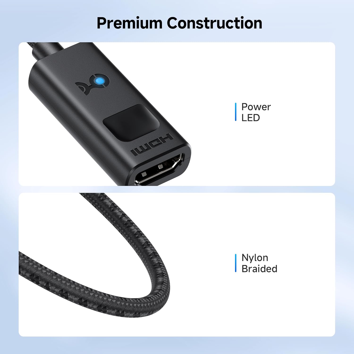 Active 8K Mini DisplayPort 1.4 to HDMI 2.1 Adapter, Black | 8K@60Hz / 4K@240Hz, Unidirectional Mini DisplayPort to