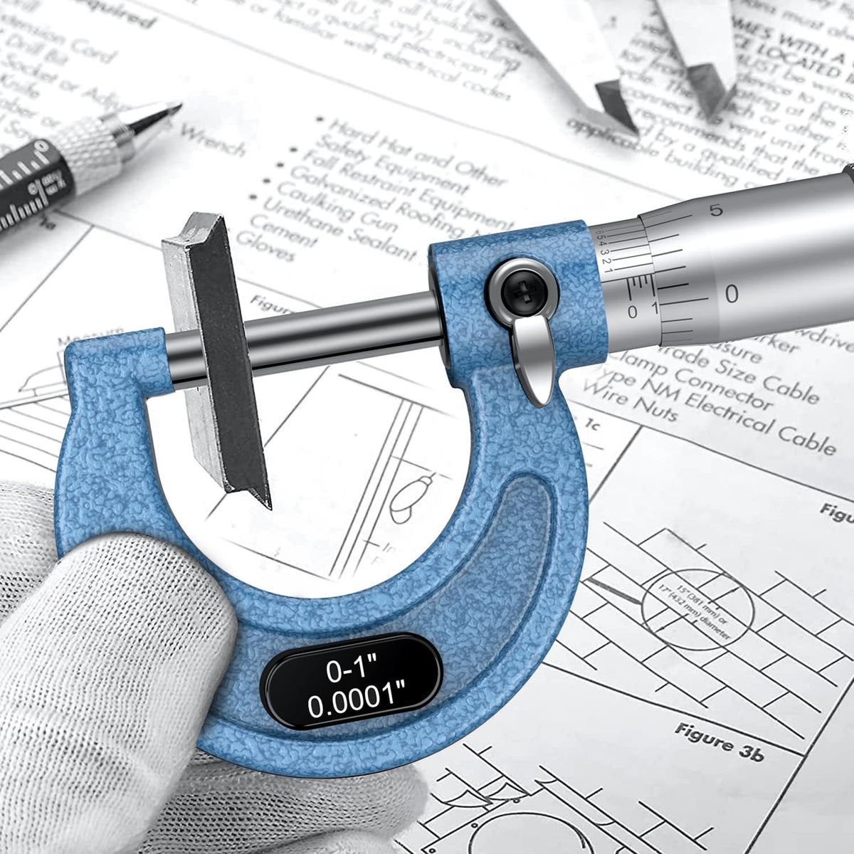 HDLNKAK Outside Micrometer 0-1", 0.0001" Graduation Micrometer Set