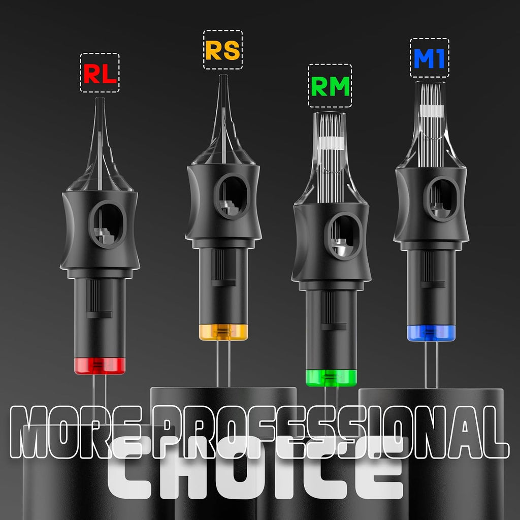 POSEIDON 50PCS Tattoo Cartridge Needles Assorted Mixed Size #12 Round Liner Shader Magnum - 5RL 7RL 9RL 5RS 7RS 9RS