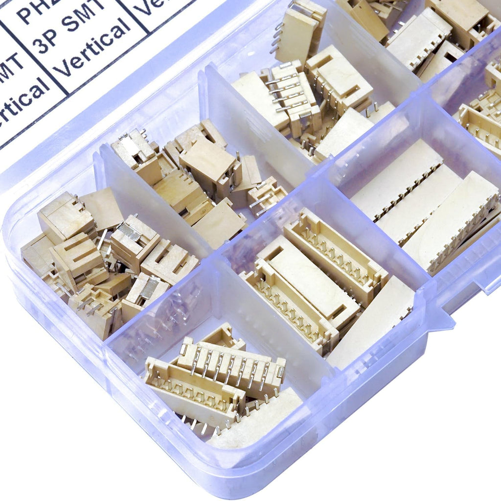 JST SMT Connector Socket, JST PH 2.0 2.0MM 2Pin 3Pin 4Pin 5Pin 6Pin 7Pin 8Pin 9Pin 10Pin 12Pin Micro SMD Header PCB Board Surface Mount Mounting Top Type Vertical Header (JTS-PH2.0-SMT-Ver)