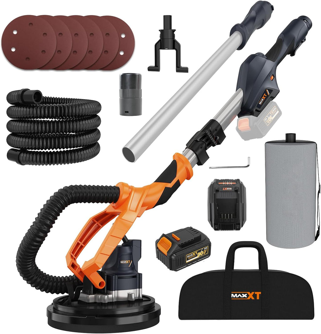 Cordlees Drywall Sander with Vacuum Dust Collection, Brushless Electric Wall Sander with 7 Variable Speed Foldable