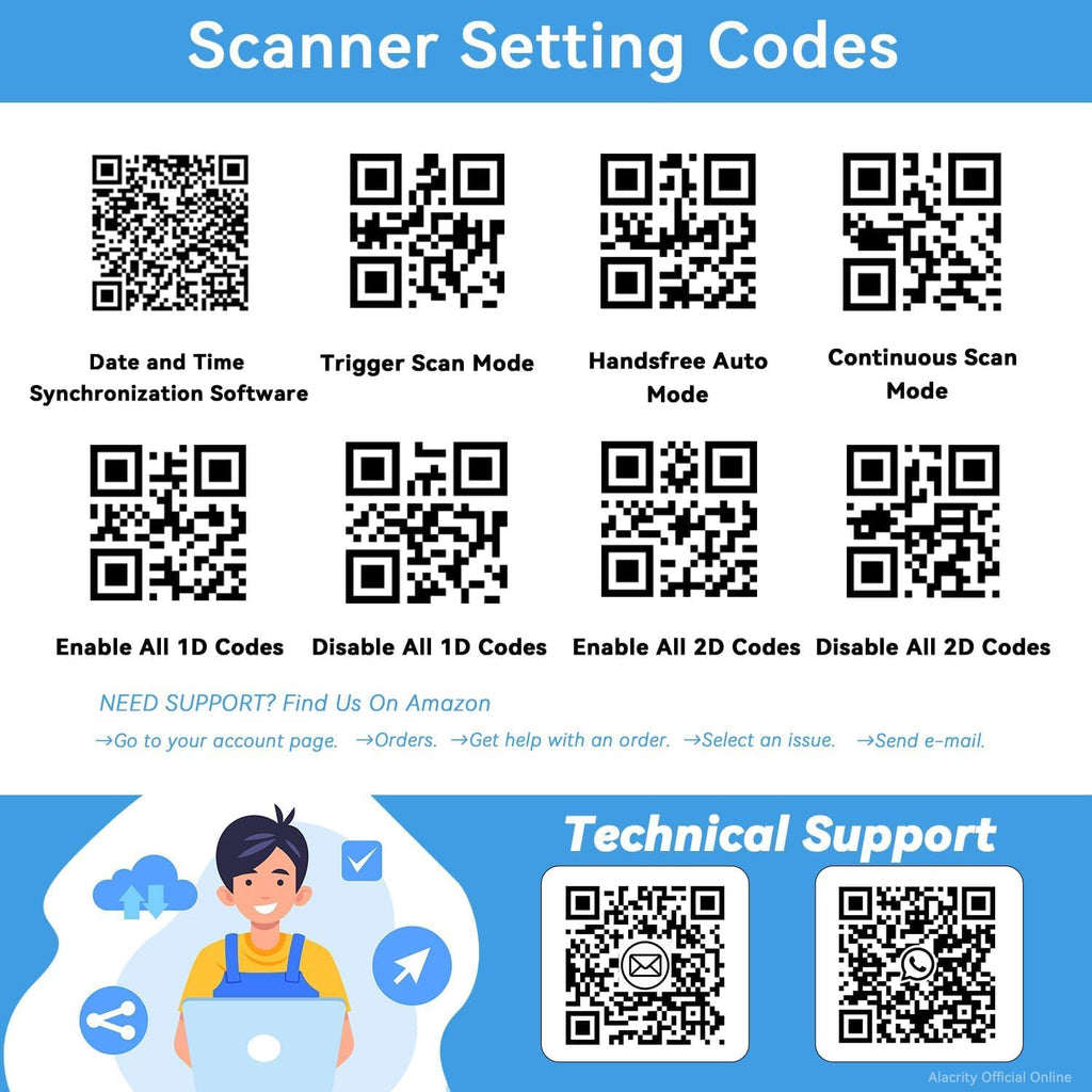 2D 1D Wireless Barcode Scanner with Stand, 3-in-1 Connectivity Bluetooth 2.4G Wireless USB Wired, Barcode Reader with