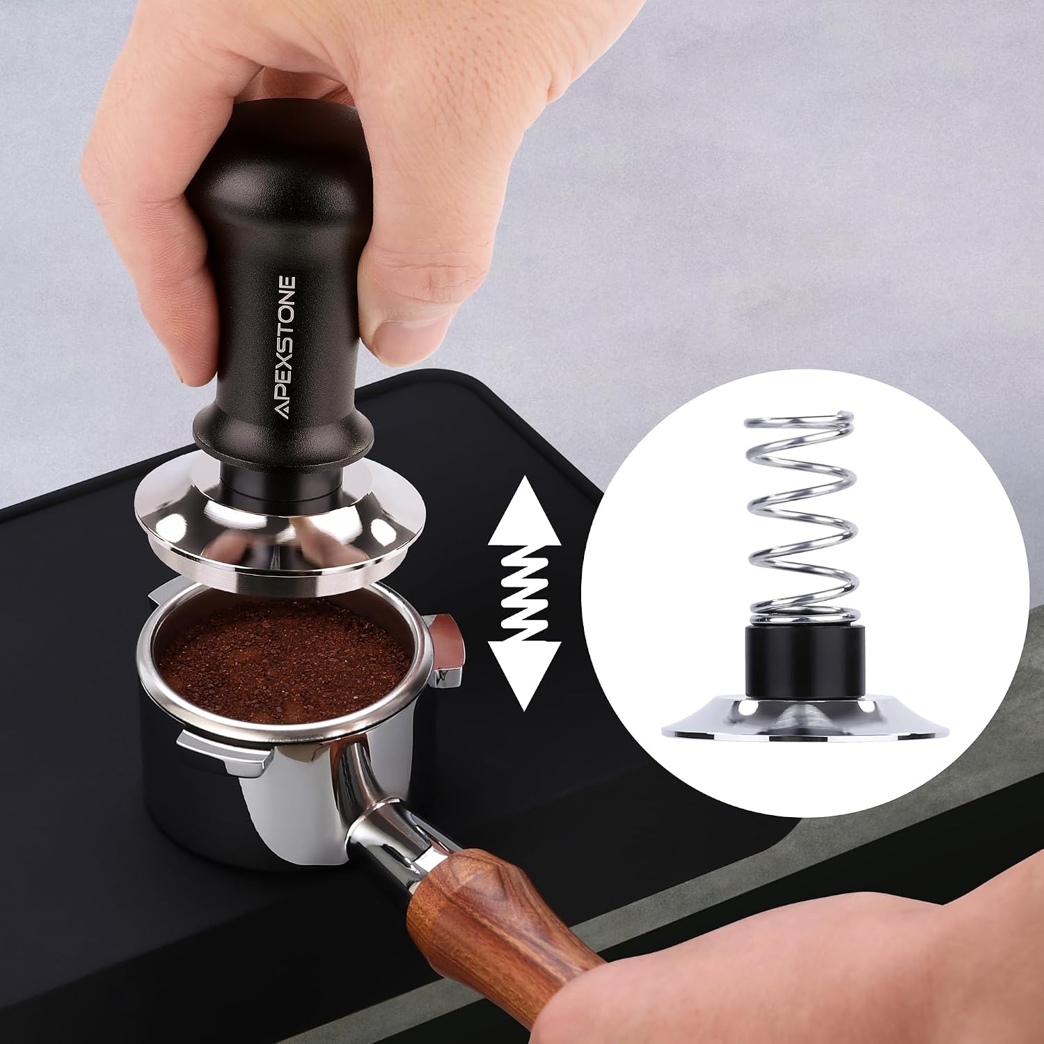 Coffee Tamper Spring Loaded 51mm, Calibrated Espresso Tamper 51mm, Espresso Tamper Spring Loaded