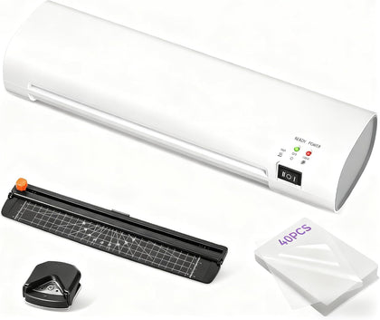 9 Inch Portable Laminator Machine with 40 Laminating Sheets | All-in-One A4 Thermal Laminator w/Trimmer &Jam Release