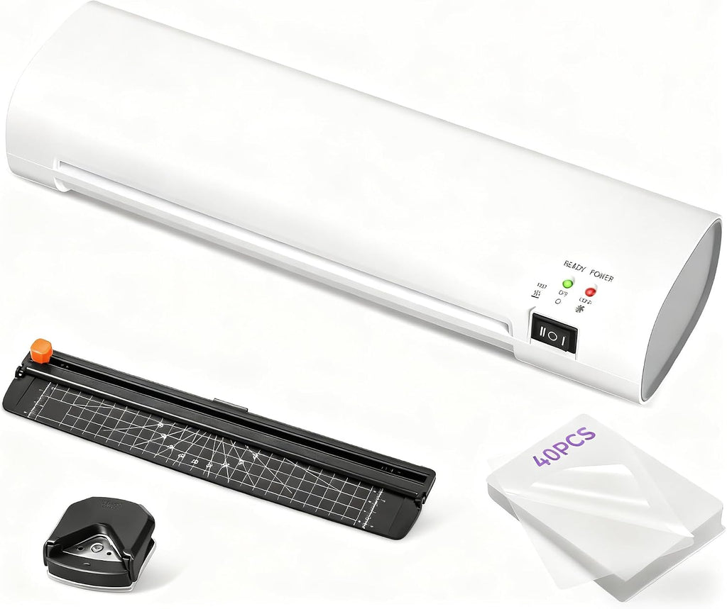 9 Inch Portable Laminator Machine with 40 Laminating Sheets | All-in-One A4 Thermal Laminator w/Trimmer &Jam Release